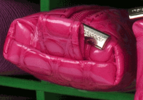 gbc Saccucciolo, astuccio per matite ROSA, fantasia a bolle, forma allargata, in PU*.