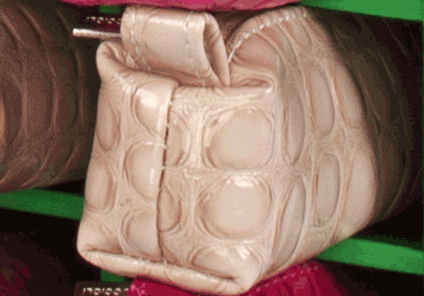 gbc Saccucciolo, astuccio per matite MARRONE, fantasia a bolle, forma allungata in altezza, in PU*.