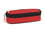 gbc Saccucciolo, astuccio per matite ROSSO, a forma round, formato 22x7x5cm, in nylon, tinta unita* LEB80486b