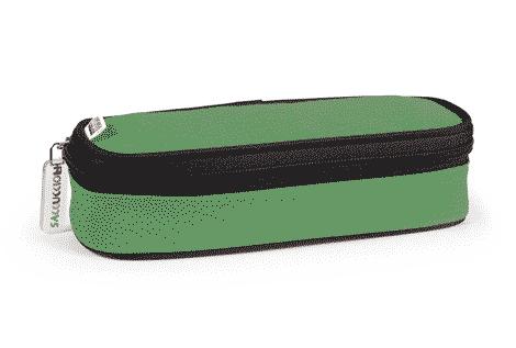 gbc Saccucciolo, astuccio per matite VERDE, a forma round, formato 22x7x5cm, in nylon, tinta unita*.