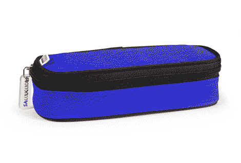 gbc Saccucciolo, astuccio per matite BLU, a forma round, formato 22x7x5cm, in nylon, tinta unita*.