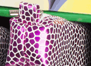 gbc Saccucciolo, astuccio per matite ROSA, fantasia a mosaico, forma allungata in altezza, in PU* LEB80605brs