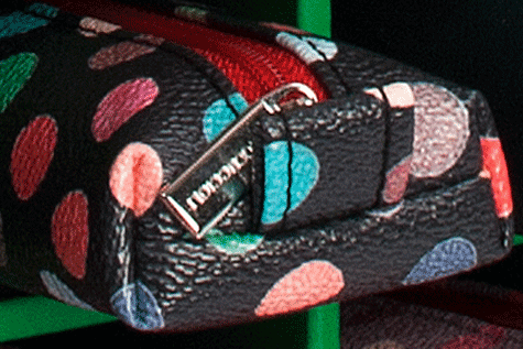 gbc Saccucciolo, astuccio per matite NERO con POIS colorati,a forma allargata, in PU*.