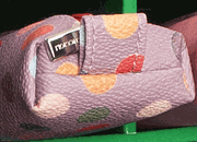 gbc Saccucciolo, astuccio per matite ROSA con POIS colorati, a forma allargata, in PU* LEB80606arsp