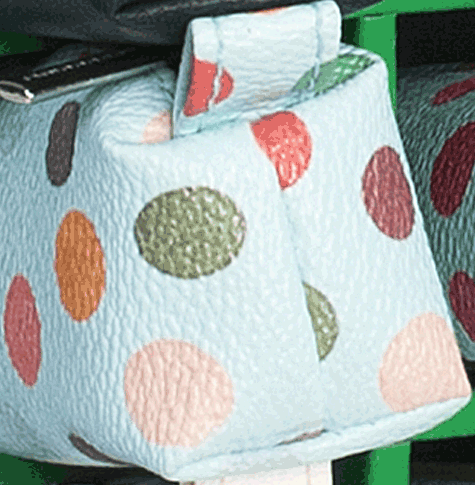 gbc Saccucciolo, astuccio per matite AZZURRO con POIS colorati, a forma allungata in altezza, in PU*.