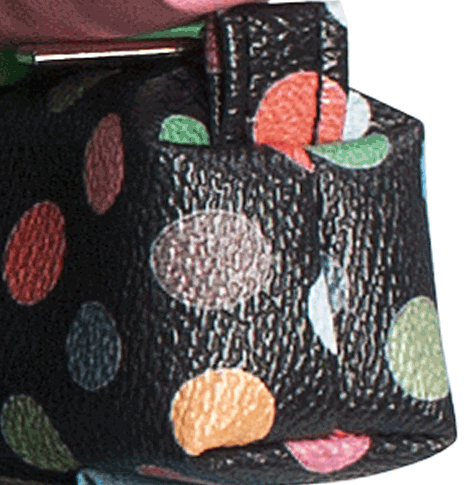 gbc Saccucciolo, astuccio per matite NERO con POIS colorati, a forma allungata in altezza, in PU*.