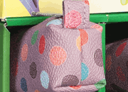 gbc Saccucciolo, astuccio per matite ROSA con POIS colorati, a forma allungata in altezza, in PU* LEB80606brsp