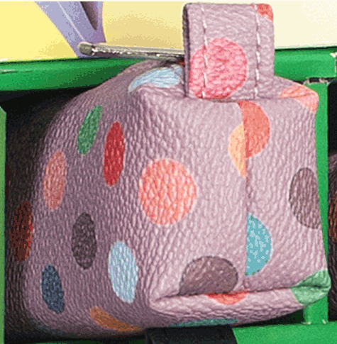 gbc Saccucciolo, astuccio per matite ROSA con POIS colorati, a forma allungata in altezza, in PU*.