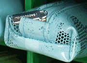 gbc Saccucciolo, astuccio per matite AZZURRO, fantasia a fiorellini, forma allargata, in PU*.