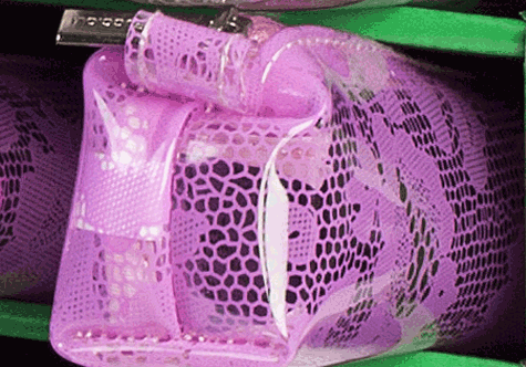 gbc Saccucciolo, astuccio per matite ROSA, fantasia a fiorellini, forma allungata in altezza, in PU*.