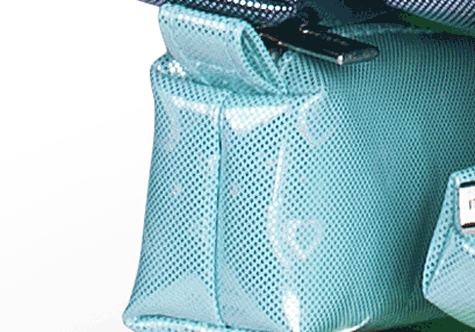 gbc Saccucciolo, astuccio per matite AZZURRO, fantasia a cuoricini, forma allungata in altezza, in PU*.