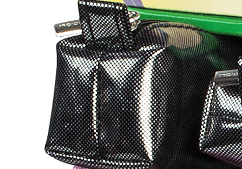 gbc Saccucciolo, astuccio per matite NERO, fantasia a cuoricini, forma allungata in altezza, in PU*.