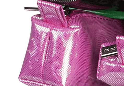 gbc Saccucciolo, astuccio per matite ROSA, fantasia a cuoricini, forma allungata in altezza, in PU*.