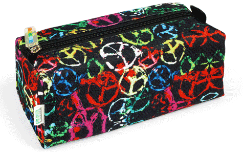 gbc Saccucciolo, astuccio per matite, quadrotto Graffiti in nylon, formato: 21x9x9cm*.
