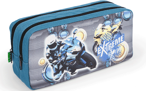 gbc Saccucciolo, astuccio per matite 2 cerniere Yung Style in nylon, formato: 21x8x10cm*.