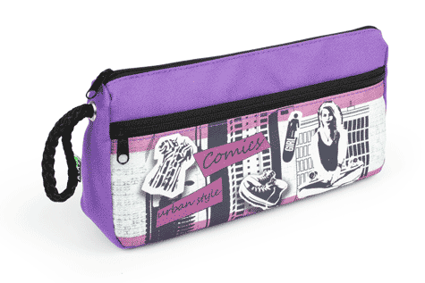 gbc Saccucciolo, astuccio per matite 2 cerniere Yung Style in nylon, formato: 23x5x11cm*.