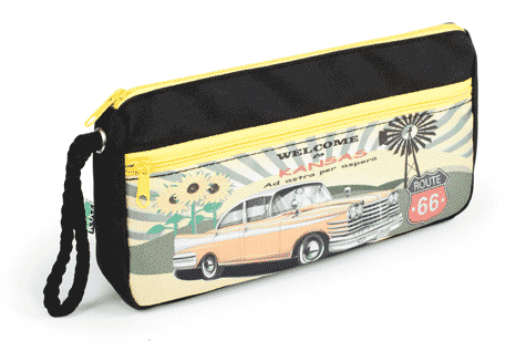 gbc Saccucciolo, astuccio per matite 2 cerniere Yung Style in nylon, formato: 23x5x11cm*.