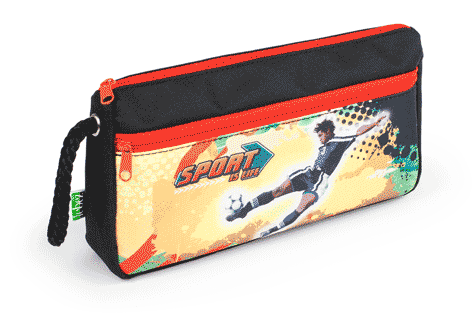 gbc Saccucciolo, astuccio per matite 2 cerniere Yung Style in nylon, formato: 23x5x11cm*.