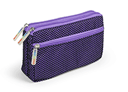 gbc Saccucciolo, astuccio per matite 3 cerniere VIOLA, in nylon, formato 21x5x11cm, tinta unita, con rete* LEB80612d