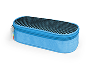 gbc Saccucciolo, astuccio per matite 2 cerniere AZZURRO, in nylon, formato 22x9x6cm, tinta unita, con rete* LEB80613c