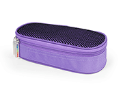 gbc Saccucciolo, astuccio per matite 2 cerniere VIOLA, in nylon, formato 22x9x6cm, tinta unita, con rete* LEB80613d