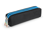 gbc Saccucciolo, astuccio per matite 2 cerniere colorate BLU, in nylon, formato 22x9x6cm, tinta unita nero* LEB80614f