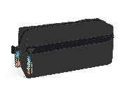 gbc Saccucciolo, astuccio per matite, 2 cerniere NERO, a forma quadrotto, in nylon, formato 21x8x8cm, tinta unita* LEB80616a