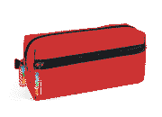 gbc Saccucciolo, astuccio per matite, 2 cerniere ROSSO, a forma quadrotto, in nylon, formato 21x8x8cm, tinta unita*.