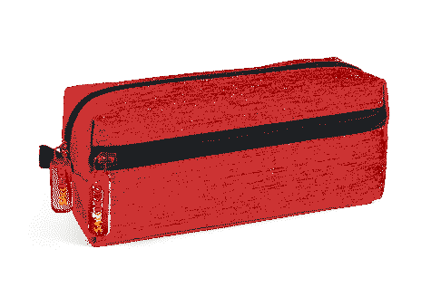 gbc Saccucciolo, astuccio per matite, 2 cerniere ROSSO, a forma quadrotto, in nylon, formato 21x8x8cm, tinta unita*.