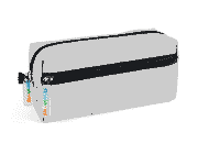 gbc Saccucciolo, astuccio per matite, 2 cerniere GRIGIO, a forma quadrotto, in nylon, formato 21x8x8cm, tinta unita* LEB80616c