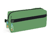 gbc Saccucciolo, astuccio per matite, 2 cerniere VERDE, a forma quadrotto, in nylon, formato 21x8x8cm, tinta unita* LEB80616d