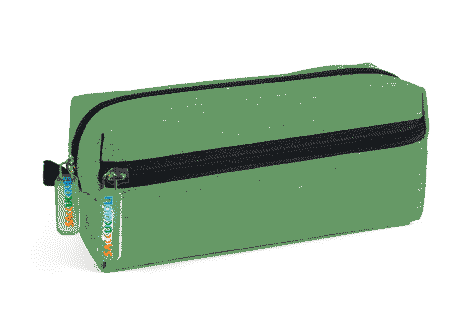 gbc Saccucciolo, astuccio per matite, 2 cerniere VERDE, a forma quadrotto, in nylon, formato 21x8x8cm, tinta unita*.