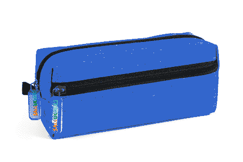 gbc Saccucciolo, astuccio per matite, 2 cerniere BLU, a forma quadrotto, in nylon, formato 21x8x8cm, tinta unita*.
