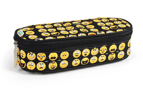 gbc Saccucciolo, astuccio per matite, round EMOTICON in nylon*.