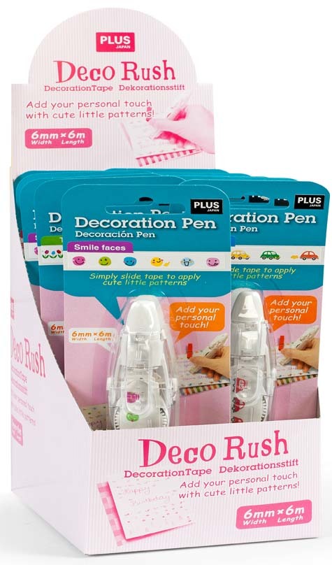 gbc Decoration roller, FIORELLINI 2 Consente di imprimere una striscia decorativa al semplice passaggio. Funziona come un nastro correttore, imprimendo 8 diverse decorazioni. Altezza 6mm. lunghezza 6 metri. Prodotto originale PLUS. Made in Japan*.