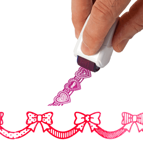 gbc Timbro rotativo -dekoroller spring- FIOCCHI Imprime una decorazione in continuo al semplice passaggio su carta. Prodotto originale PLUS. Made in Japan *.