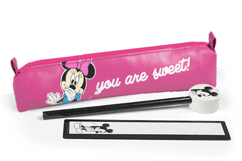 gbc Saccucciolo, astuccio per matite, Walt Disney accessoriato con: matita con gomma, righello. In PU, formato: 22x3x5cm*.