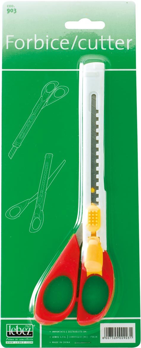 gbc Cutter-forbice con lama intercambiabile (cod. MB-301) altezza lama 9 mm. Lunghezza forbice 16 cm.