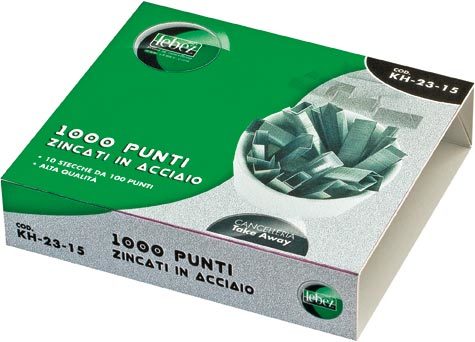 gbc Punti zincati per cucitrici alti spessori: cod. 3333; 6666; 7777 Scatola di 1000, cuce 30-50 fogli, misura: 13x8 mm.