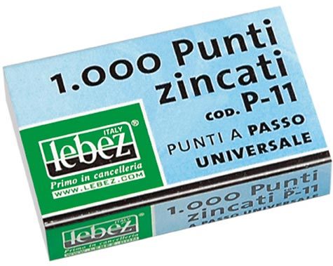 gbc Punti zincati per cucitrici: cod. PLUS-10; PLUS-40; 2411; 5099 Scatola di 1000, misura: 4x9 mm.