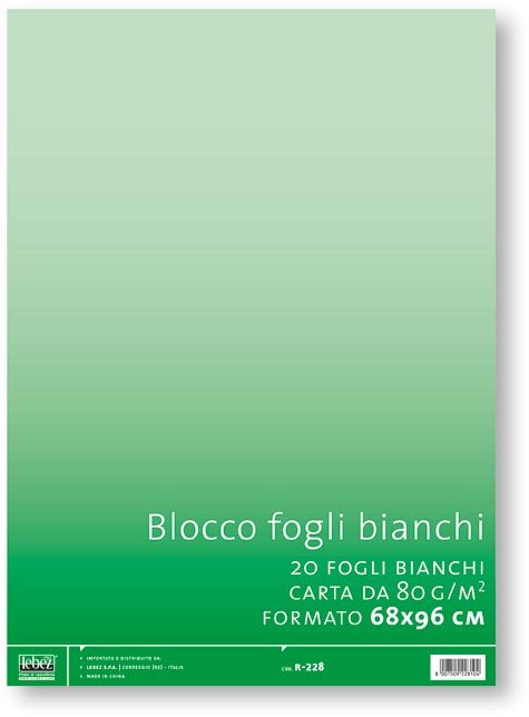 gbc Blocco di ricambio a 20 fogli bianchi 80 g-m2, per lavagna cod. 2607 Formato: 68x96 cm.
