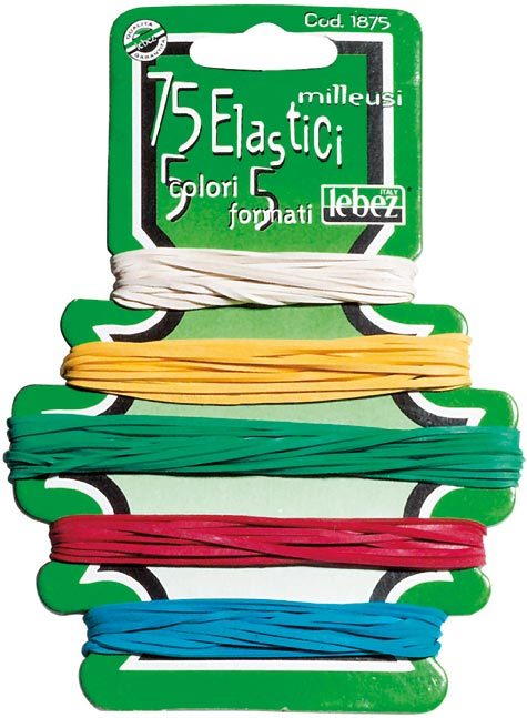 gbc Elastici su Display da 75 elastici in gomma Colori assortiti. Assortimento di 5 misure diverse.