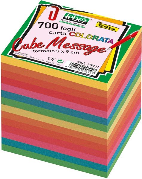 gbc Blocco notes FOLIA di 700 fogli in carta riciclata colorata con dorso incollato Formato: 9x9 cm.