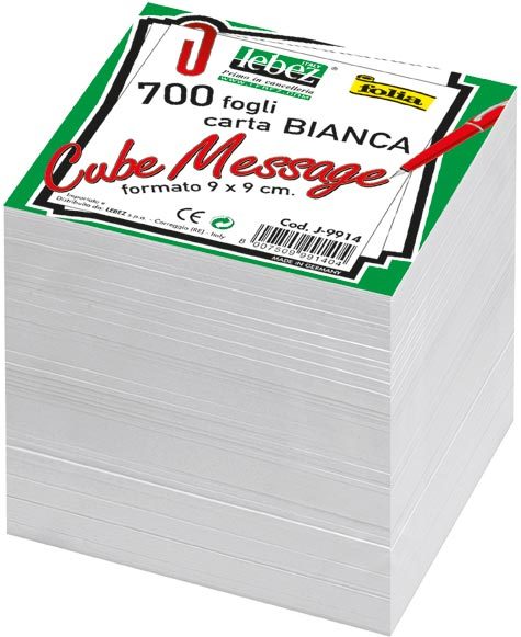 gbc Blocco notes FOLIA di 700 fogli in carta riciclata bianca con dorso incollato Formato: 9x9 cm.