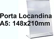legatoria PortaLocandinaPlexiglass, DaTavoloMonofacciale, A5verticale, 148x210mm PortaCartello TRASPARENTE, in Plexiglass da 1,5mm, formato A5 (149x212mm) a disposizione verticale.