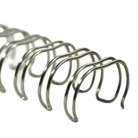 legatoria Spirali metalliche 34anelli, 11mm ARGENTO passo 3:1, lunghezza 297mm, spessore 11,1mm (7-16 pollice), per rilegare fino a 90 fogli da 80 grammi.