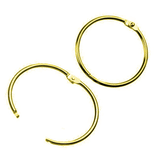 legatoria Anelli apribili metallo ottonato 19mm OTTONATO. Diametro interno: 19mm, diametro esterno 23,7mm, spessore filo: 2,35mm.