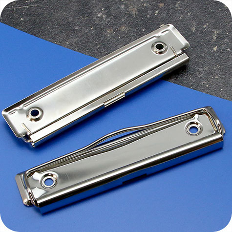 legatoria Molletta fermacarta 120x30mm NICHELATA, contiene fino a 100 fogli (10mm), interasse rivetti 87mm. rivetti non inclusi.