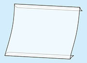 legatoria Porta cartello A3, orizzontale autoadesivo SEMITRASPARENTE, con 2 STRIP ADESIVI, formato A3 (298x421mm). In PVC rigido da 400 micron antiriflesso.