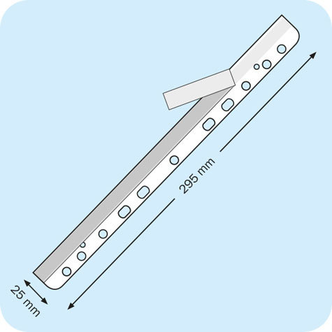 legatoria Filestrip autoadesive, archiviazione 4buchi, 295x25mm TRASPARENTE, in poliestere molto resistente anche a temperature elevate. I file strip permettono di archiviare in un classificatore ad anelli tutti i documenti senza necessit di perforarli, come: cataloghi, riviste, statistiche, disegni, documenti legali. I documenti possono essere estratti e consultati senza rovinarli. .